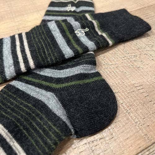 Shupaca Alpaca Socks - Stripe - Moss