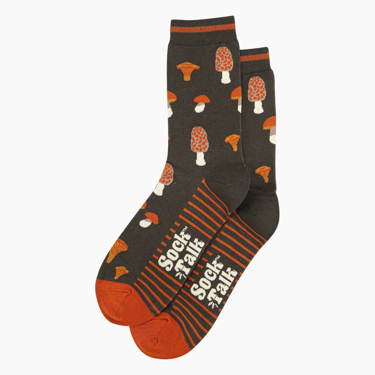 Sock Talk/Men's Bamboo Socks - Khaki, Mushroom Foraging