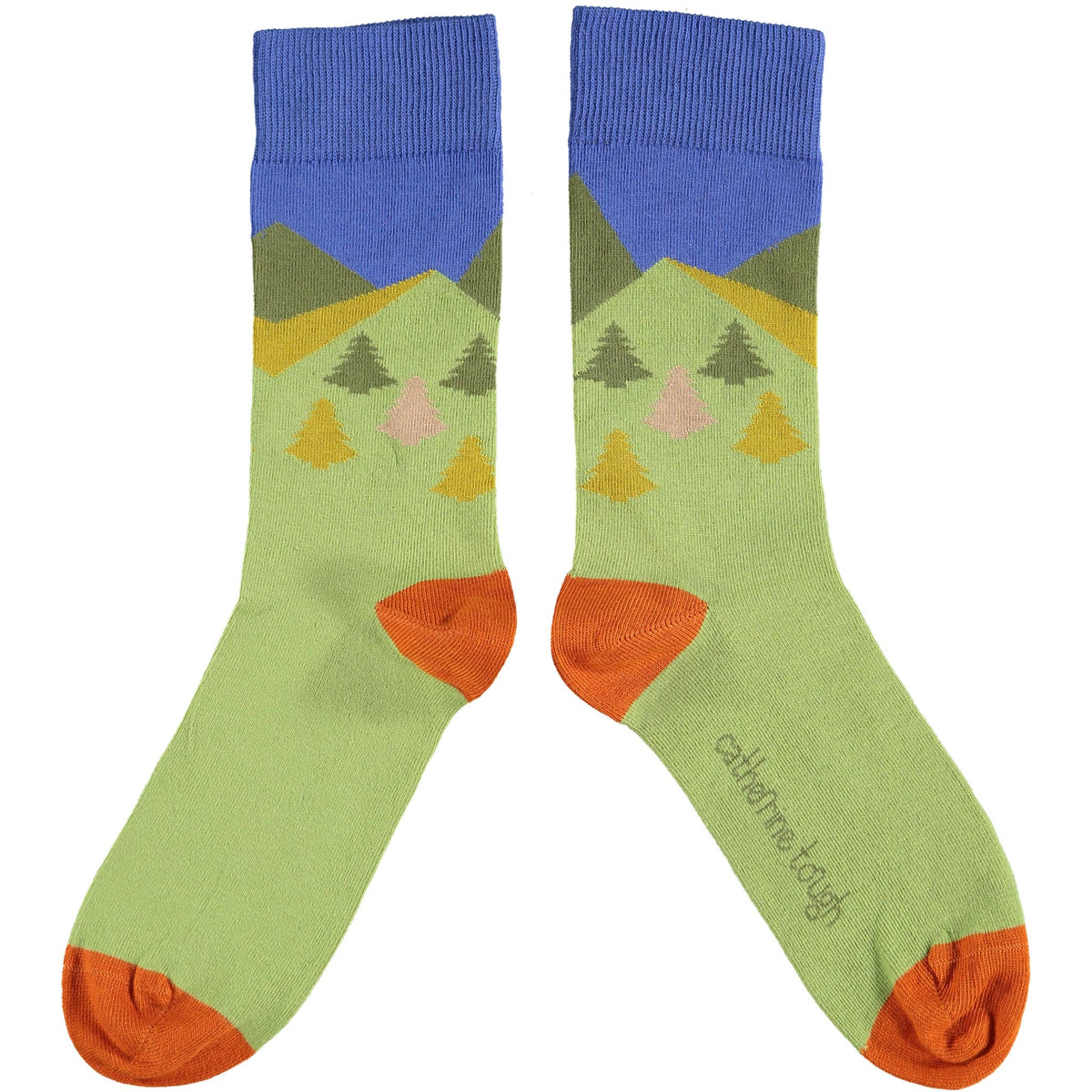 Catherine Tough Women&#39;s Organic Cotton Crew Sock: Turtle - smoky blue