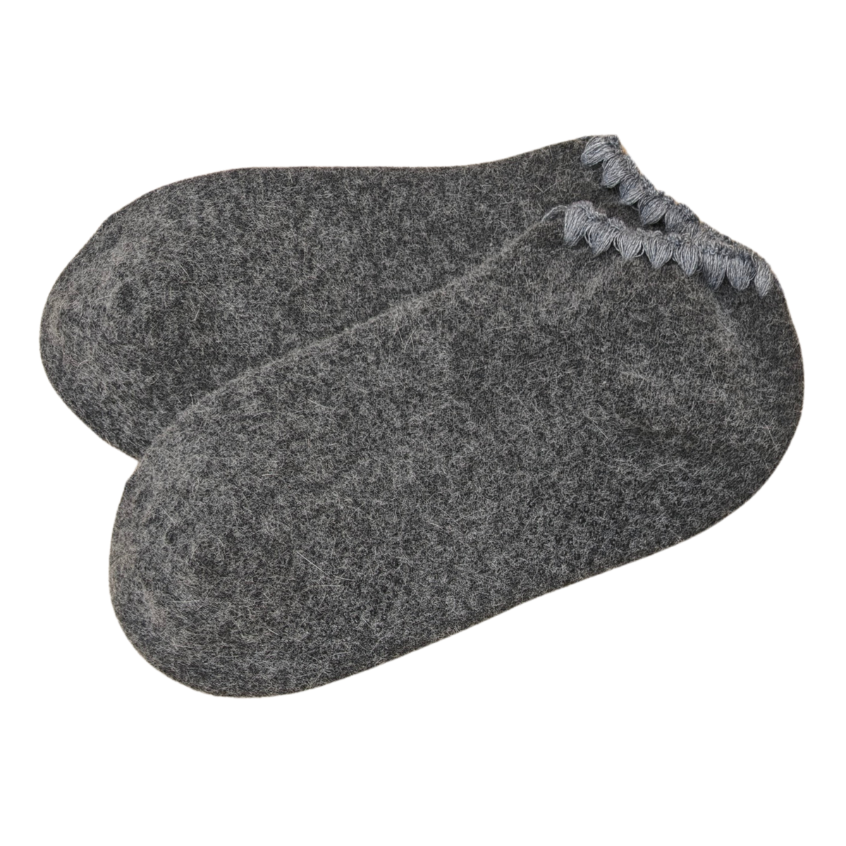 Cherrystone/Handcrafted Angora Blend Slipper Socks with Grips | Large