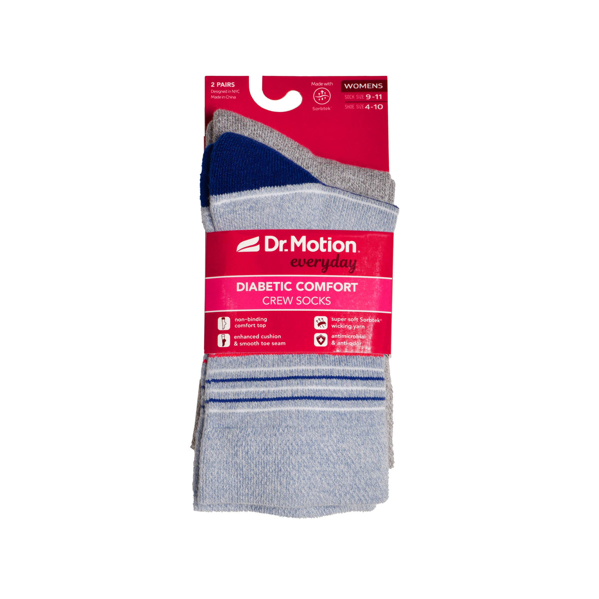 Dr. Motion/Thin Stripe | Comfort Top Socks For Women