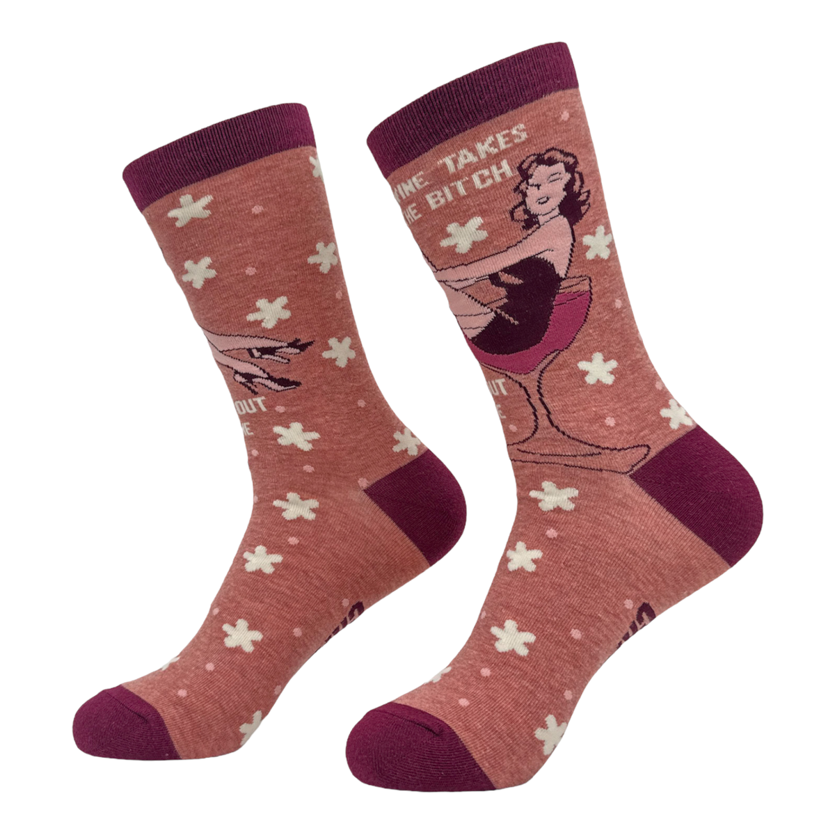 Crazy Dog/Women&#39;s Wine Takes The Bitch Right Out Of Me Funny Socks