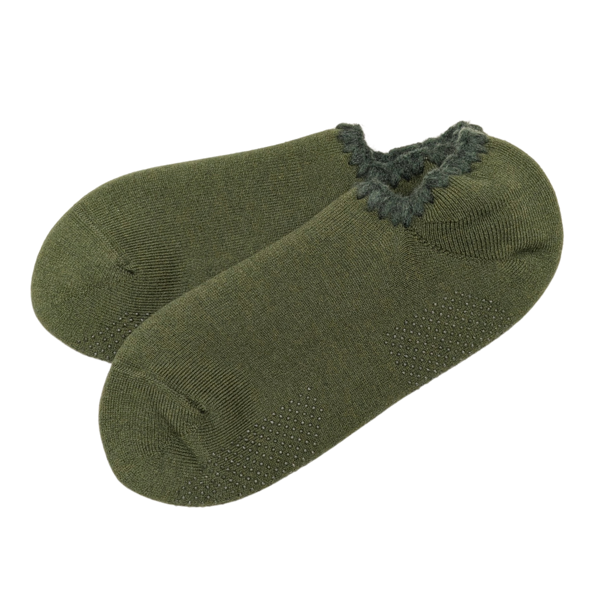 Cherrystone/Handcrafted Wool Slipper Socks with Grips Size Large