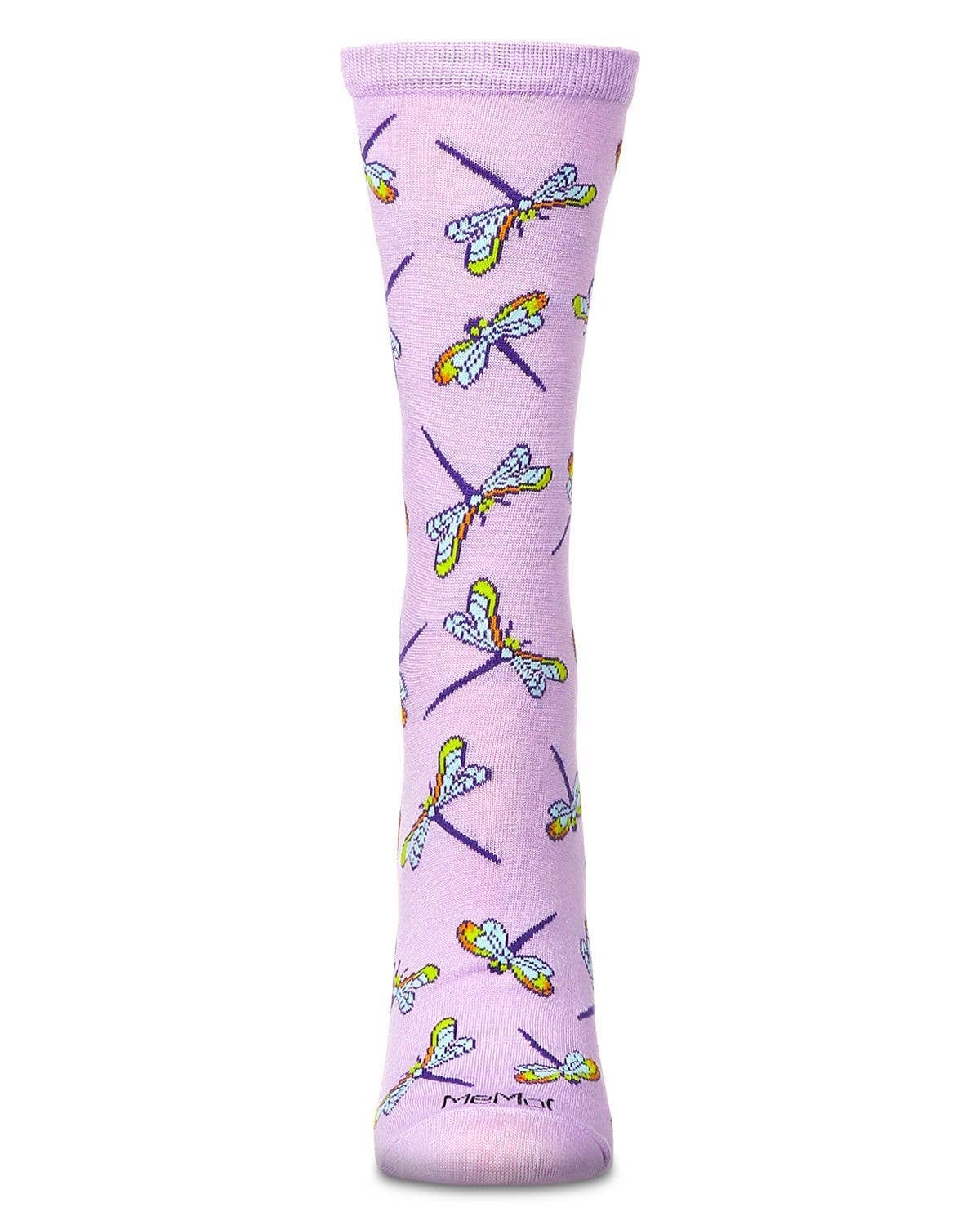 Memoi/Women&#39;s Dragonflies Rayon from Bamboo Crew Socks