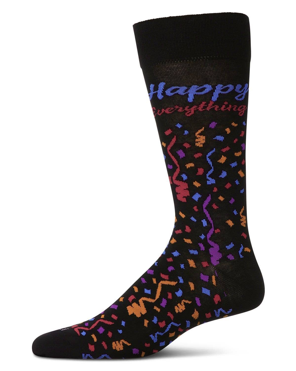 Memoi/Men's Happy Everything Rayon From Bamboo Crew Socks
