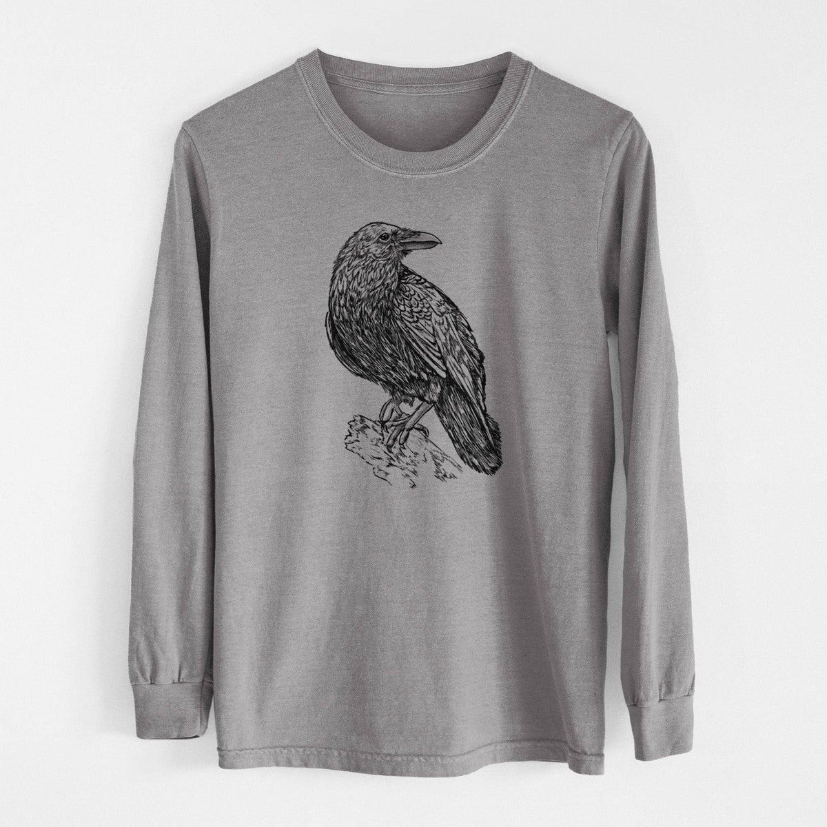 BeCause/Corvus corax - Common Raven - Heavyweight 100% Cotton Long Sleeve