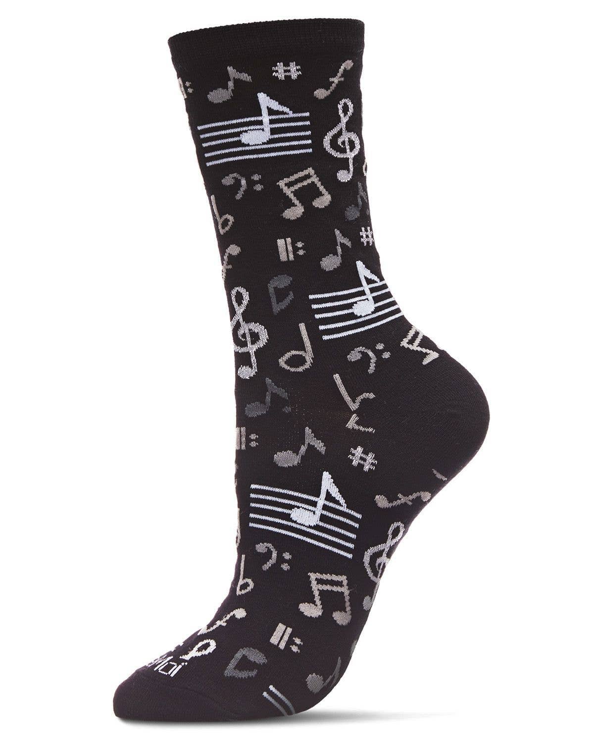 Memoi Musical Notes Crew Sock