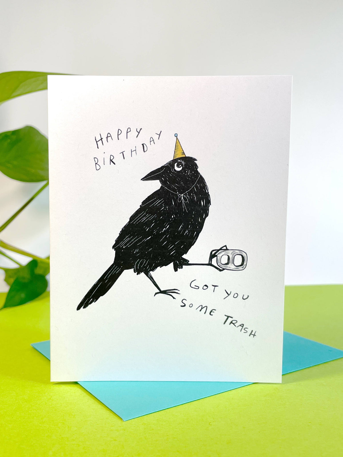 Kendra Lee Miller Art/Got You Some Trash Black Crow Birthday Card