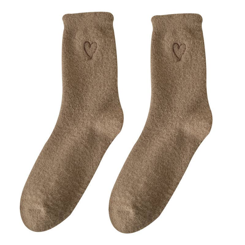 Gohobi/Warm Velvet Heart Socks