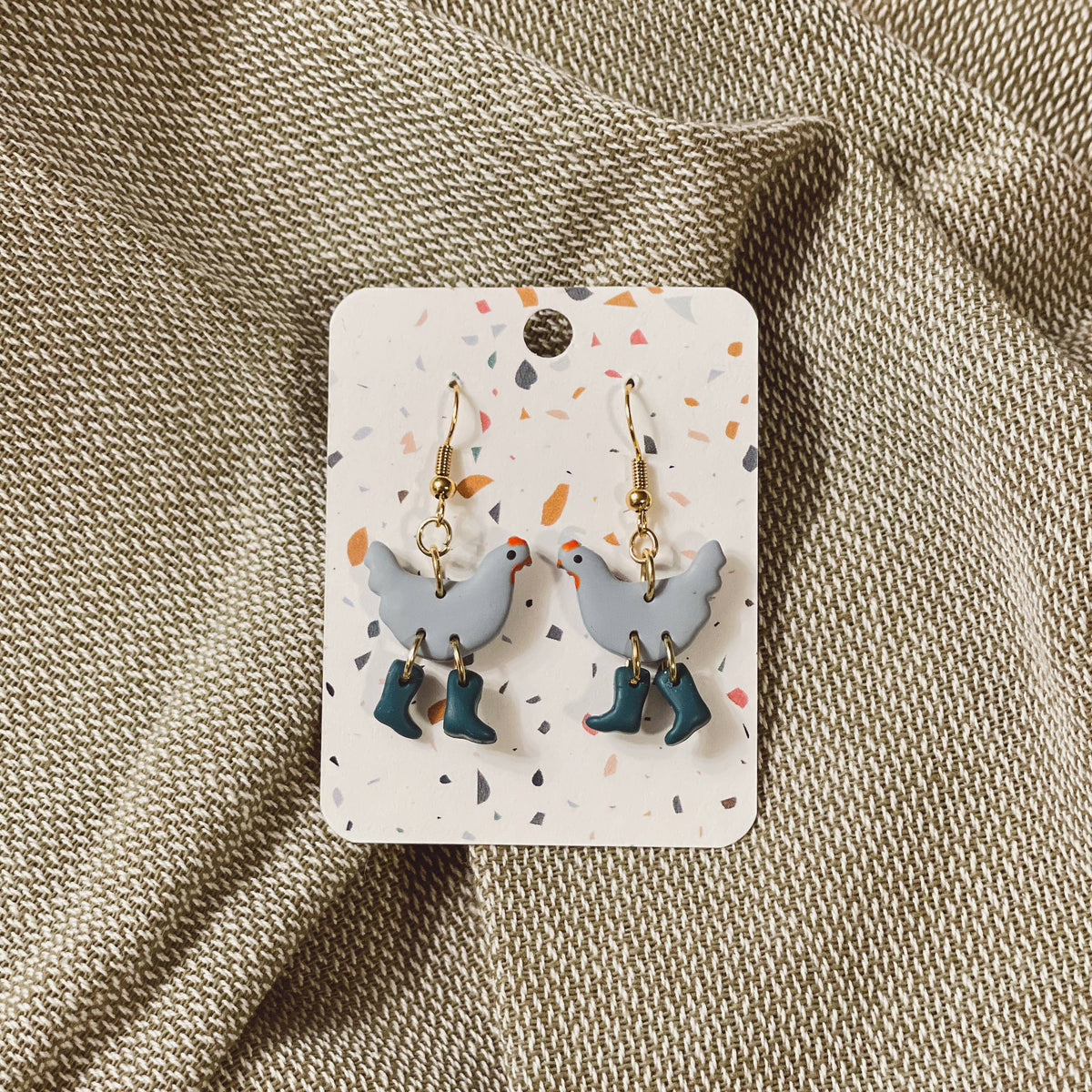 Sydni Carlson Art/Chickens with Boots Earrings