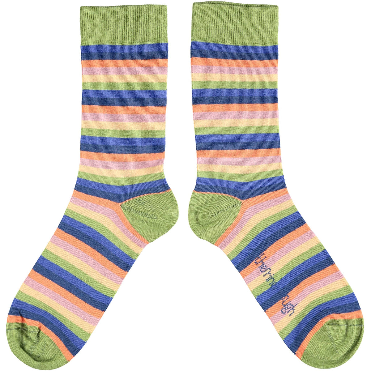 Catherine Tough Women&#39;s Organic Cotton Crew Sock: Turtle - smoky blue