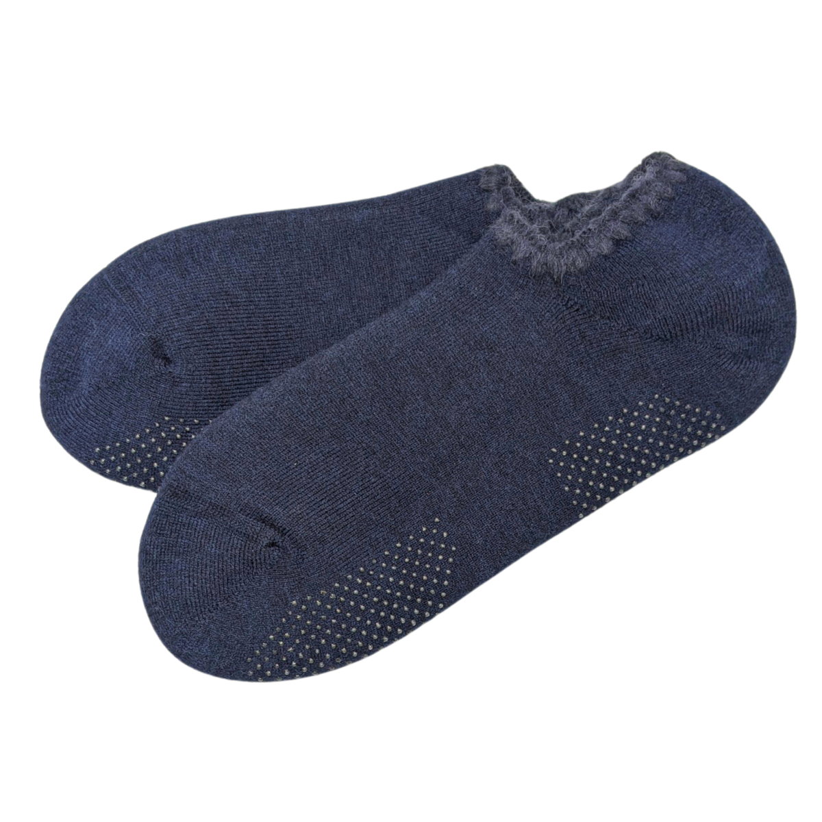 Cherrystone/Handcrafted Wool Slipper Socks with Grips Size Large