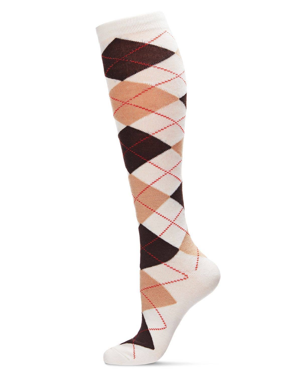 MeMoi Argyle Shades Cashmere Blend Knee High Sock