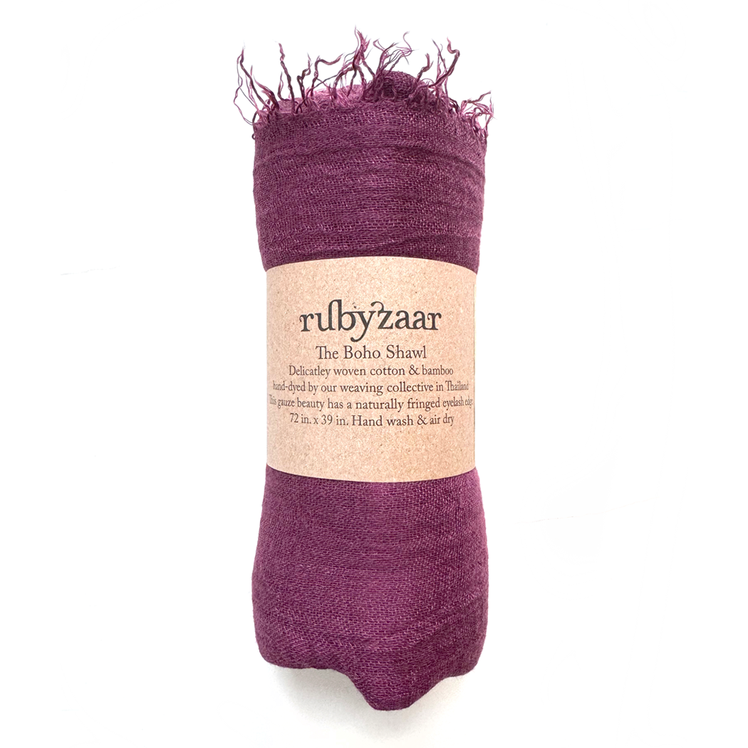 Rubyzaar/Boho Scarf - BORDEAUX