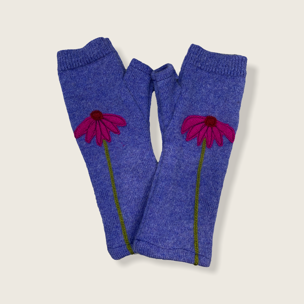 Sardine Fingerless Cashmere Gloves-Coneflower