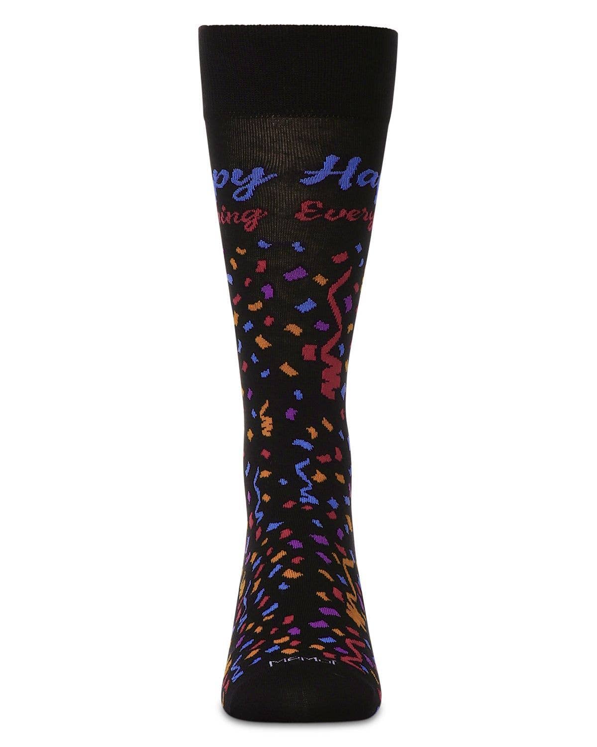 Memoi/Men's Happy Everything Rayon From Bamboo Crew Socks