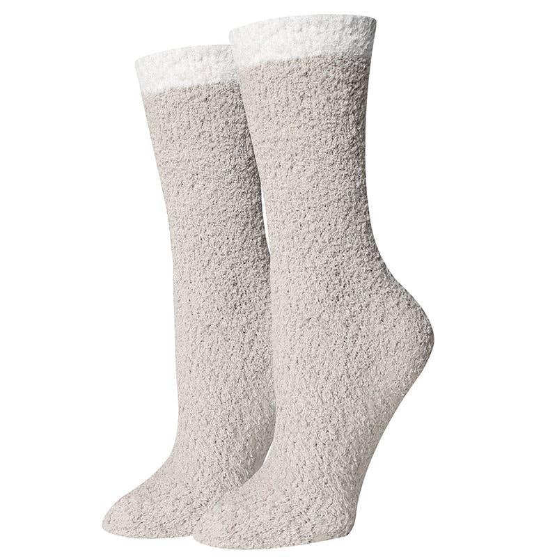 Sock Harbor Solid Oatmeal Fuzzy Socks