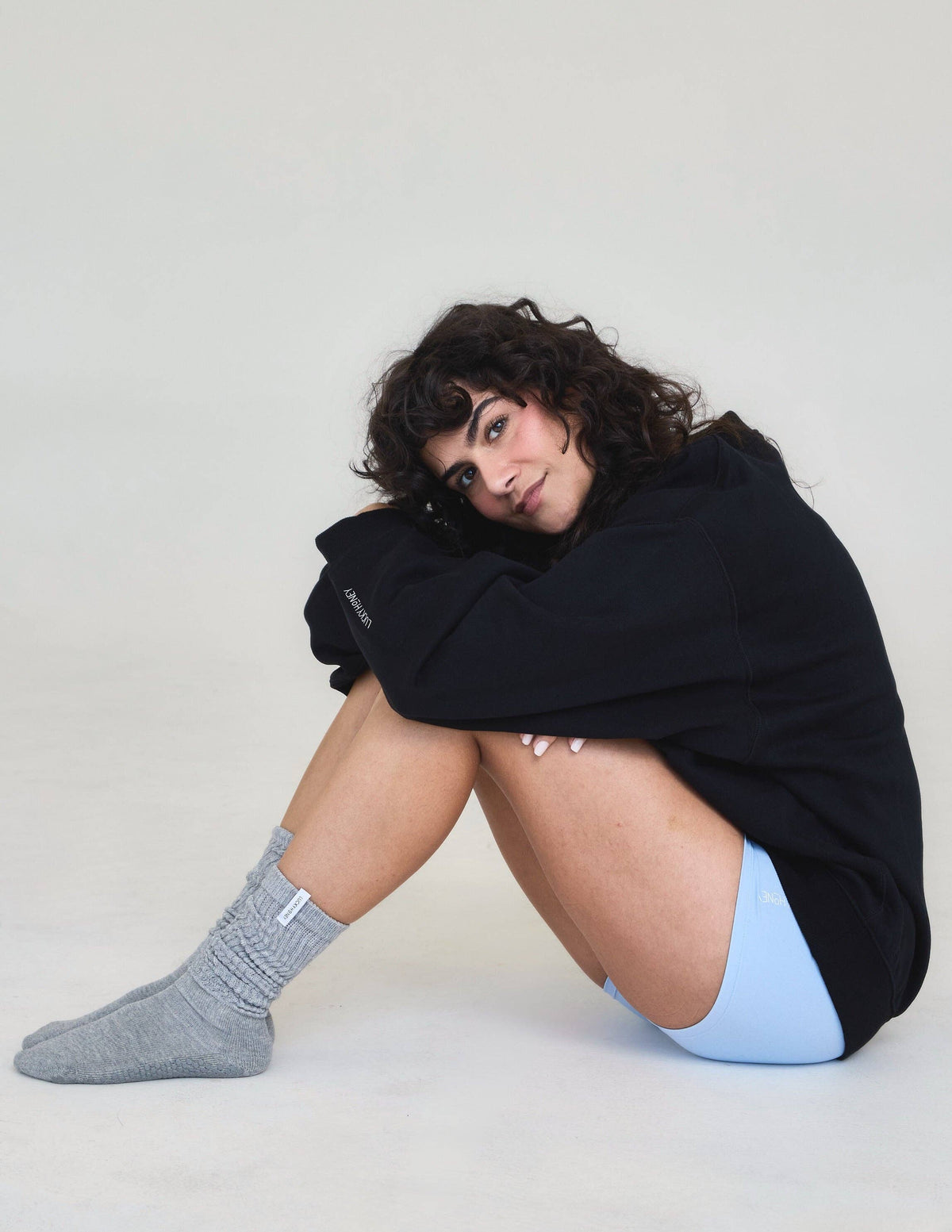 Lucky Honey/The Scrunchie Grip Sock Grey/Pilates/Yoga