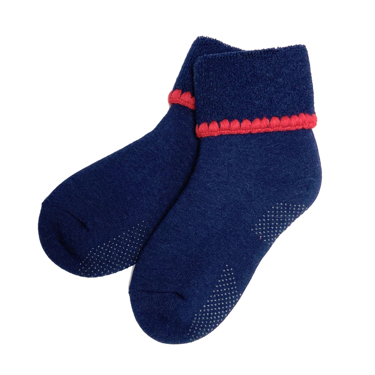 Cherrystone/Handcrafted Wool Cuff Socks | with Grips | 6 Colors