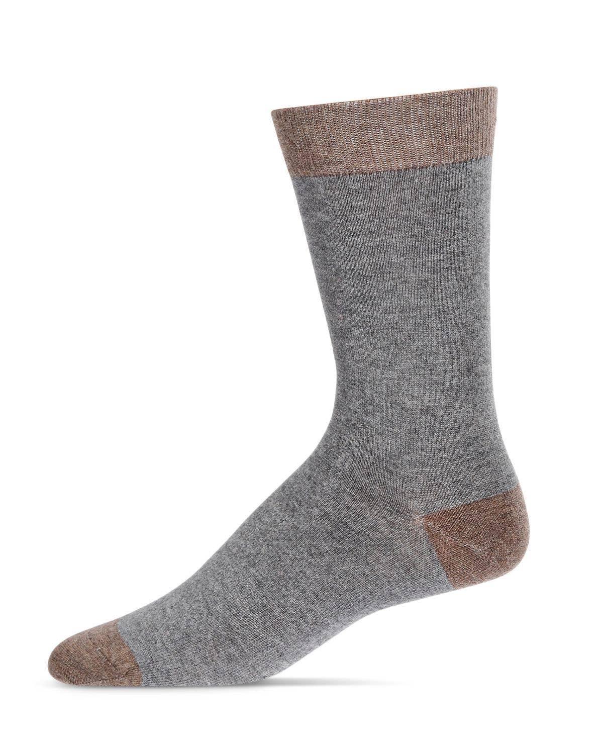 Memoi/Men's Fancy Heels Luxuriously Soft Cashmere Blend Crew Sock