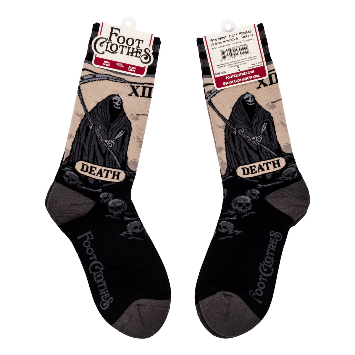 Foot Clothes/Death Tarot Card Socks