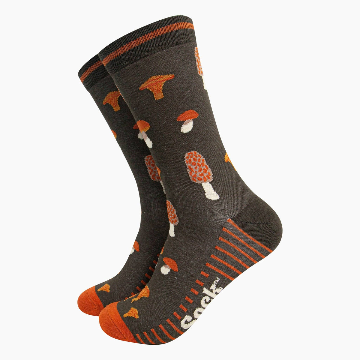Sock Talk/Men's Bamboo Socks - Khaki, Mushroom Foraging