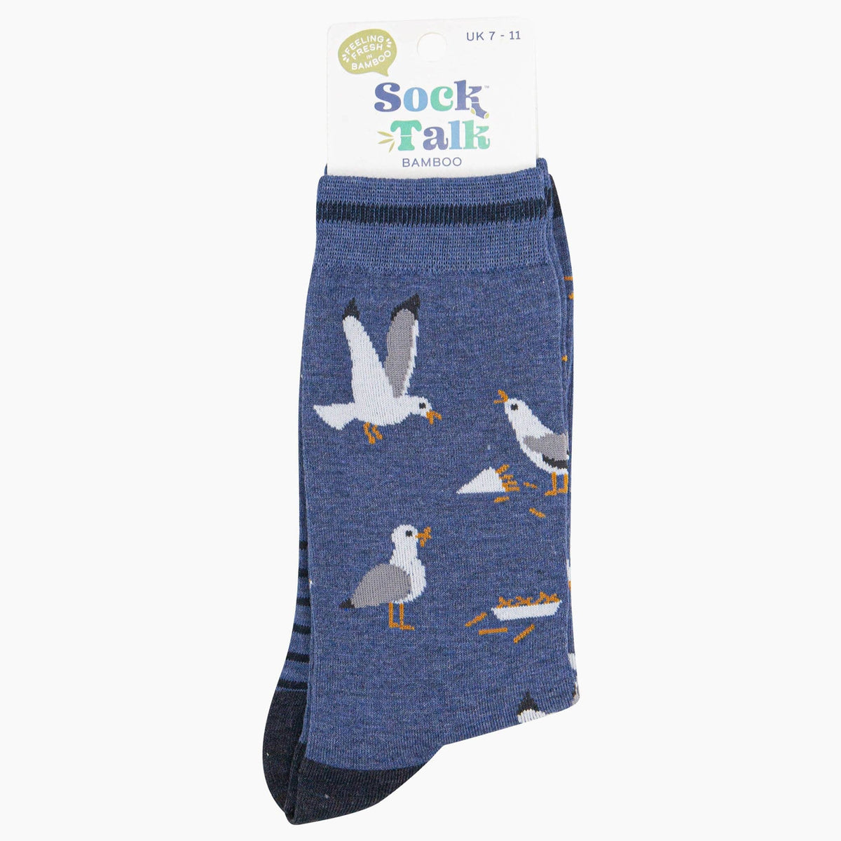 Sock Talk/Men&#39;s Bamboo Socks - Denim Blue, Thieving Seagulls