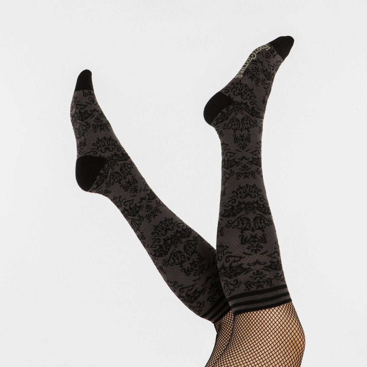 Foot Clothes/Bat Damask Knee High Socks