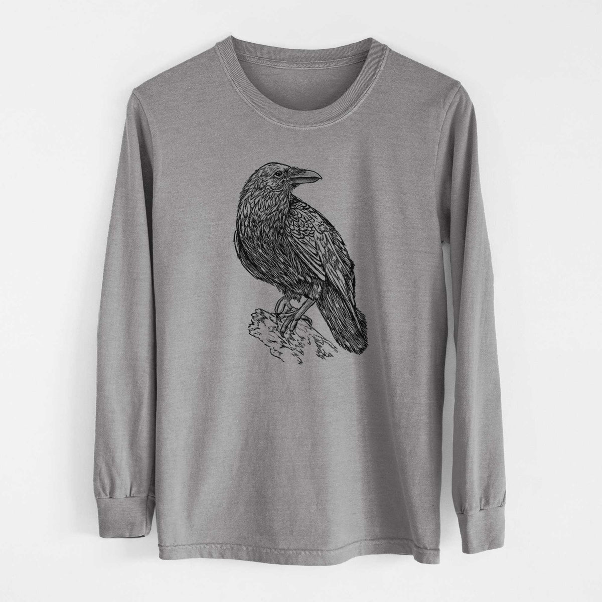 BeCause/Corvus corax - Common Raven - Heavyweight 100% Cotton Long Sleeve