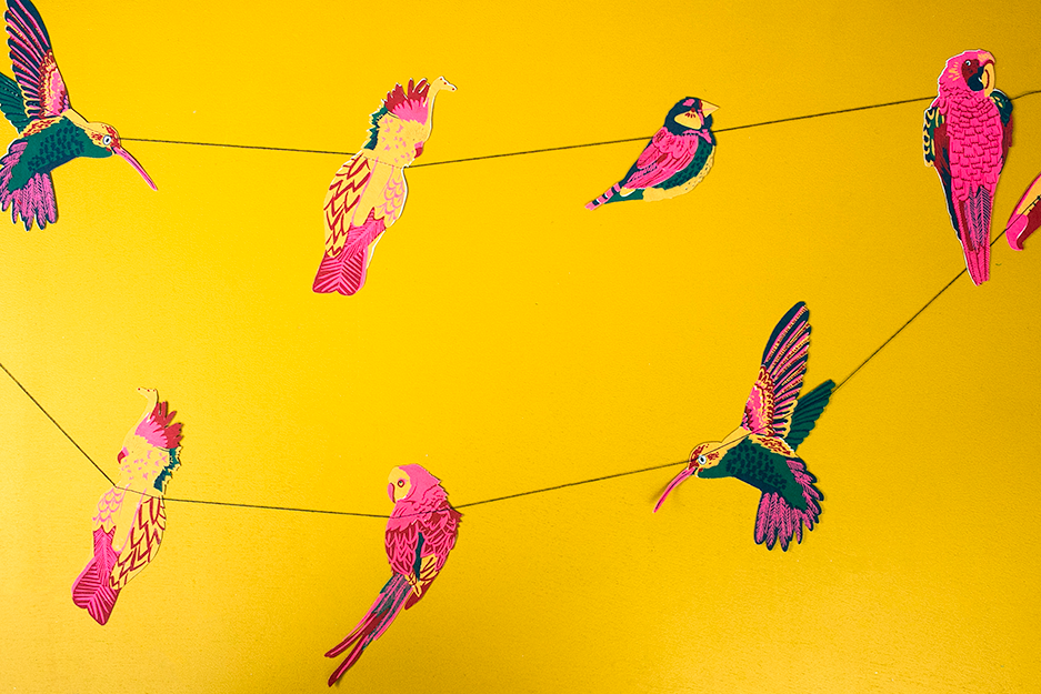 East End Press/Tropical Birds Sewn Garland
