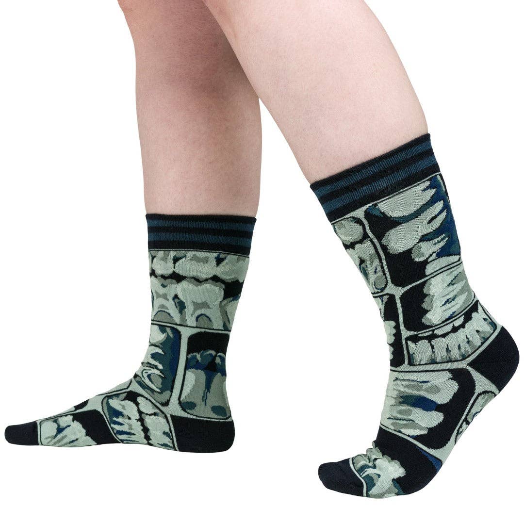 Foot Clothes/Too Cool for Flossing Teeth X-Ray Crew Socks