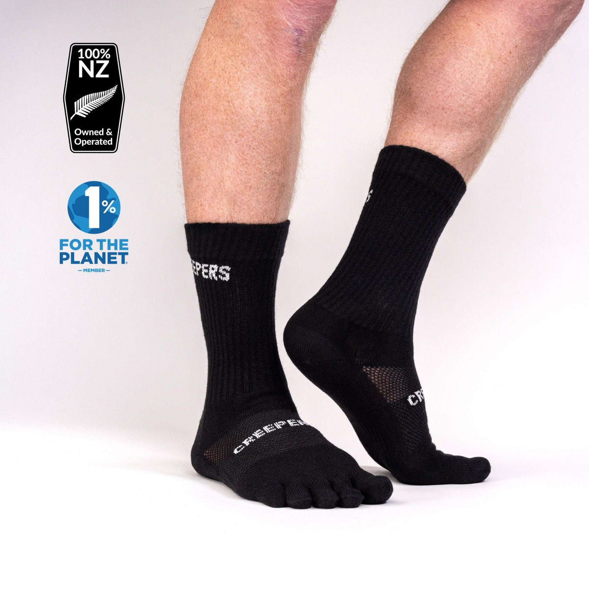 Creepers/Merino Toe socks, Crew Length