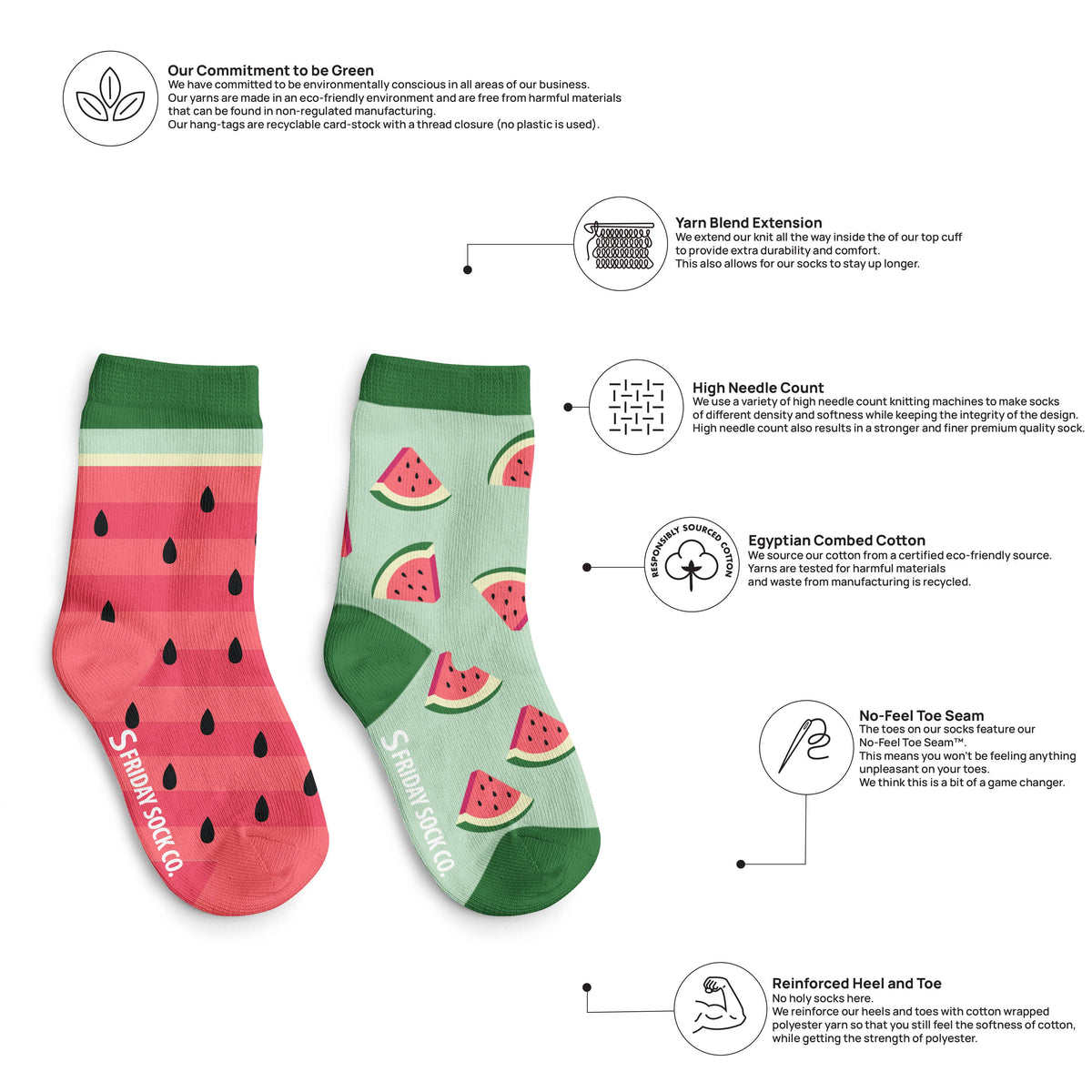 Friday Sock Co/Kid's Watermelon Socks