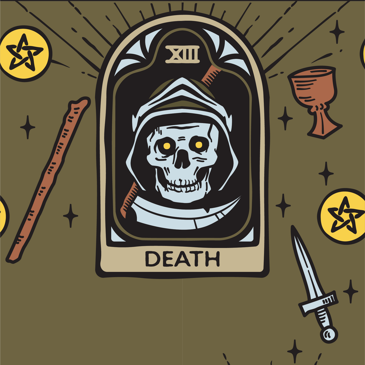 Foot Clothes/Death Tarot Nouveau Crew Socks