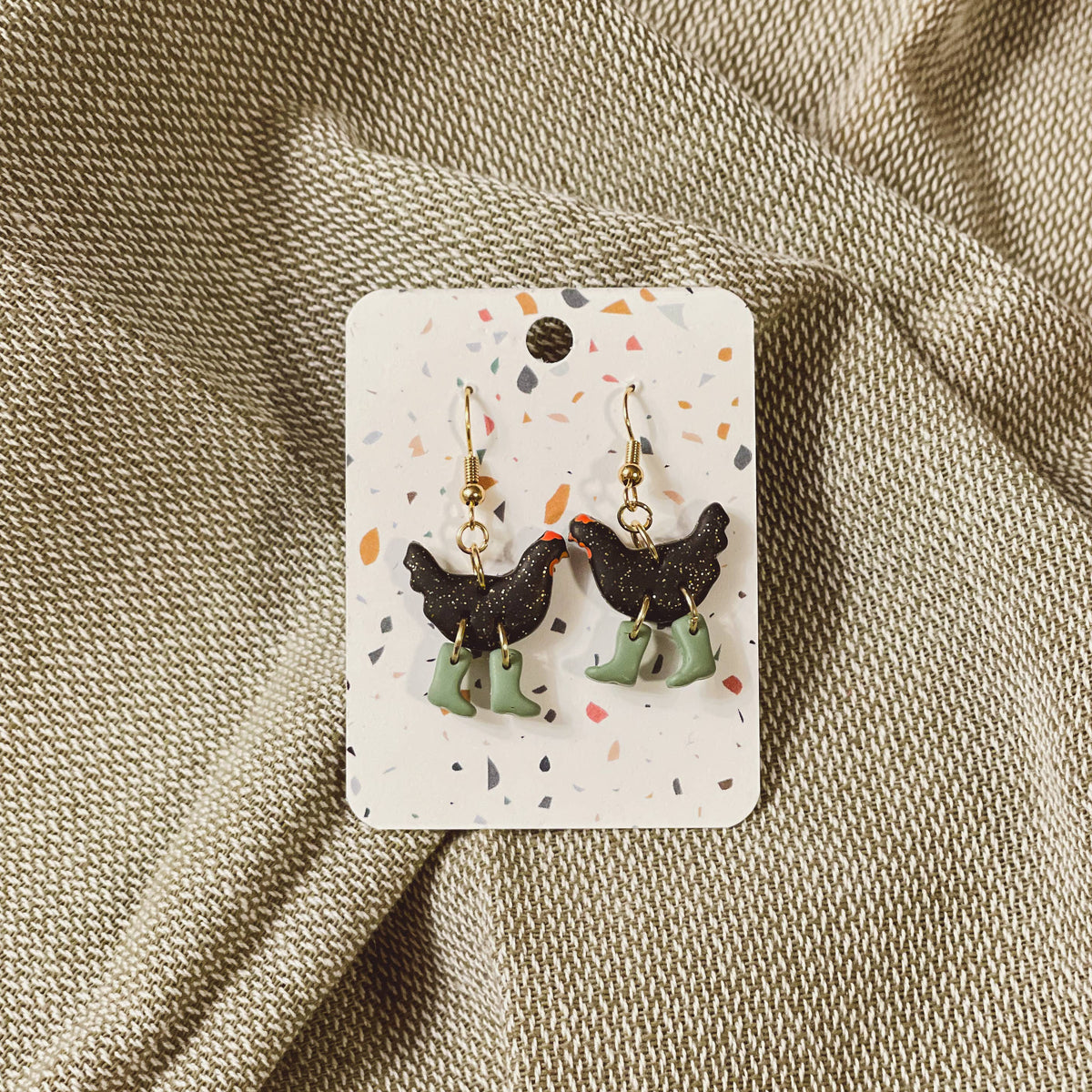 Sydni Carlson Art/Chickens with Boots Earrings