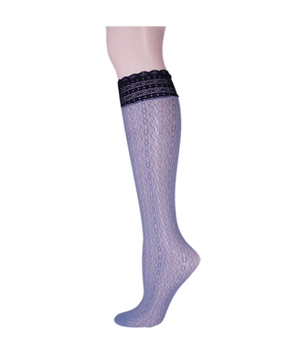 MeMoi Ornate Net Knee High Sock