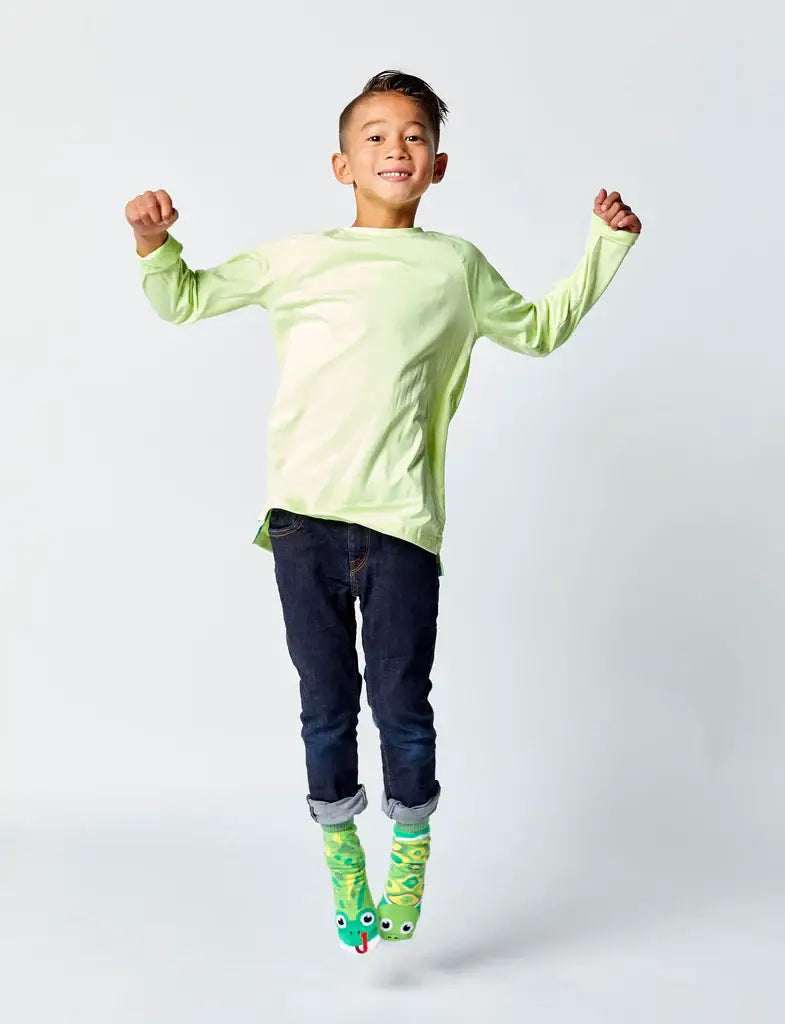 Pals/Frog & Turtle Mismatched Non-Slip Kids Socks