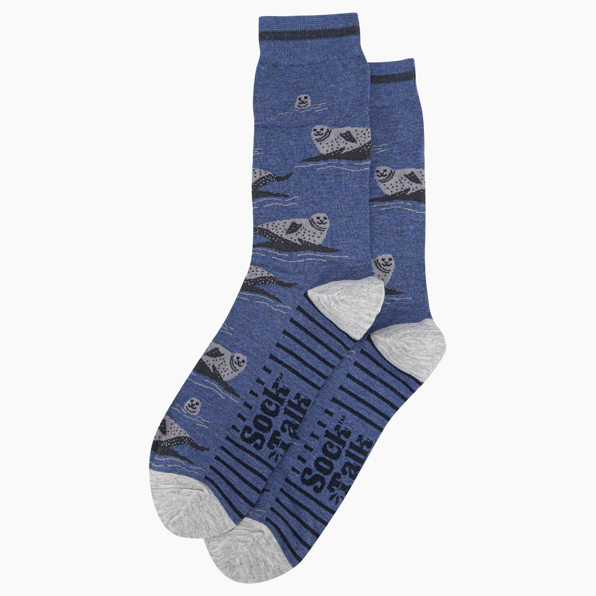 Sock Talk/Men&#39;s Bamboo Socks - Denim Blue, Seals
