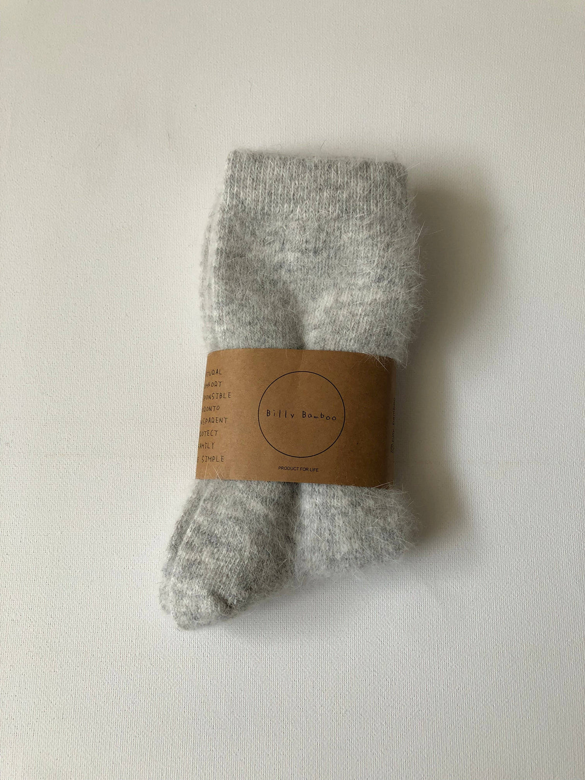 Billy Bamboo/FLUFFY ANGORA SOCKS - NEUTRAL