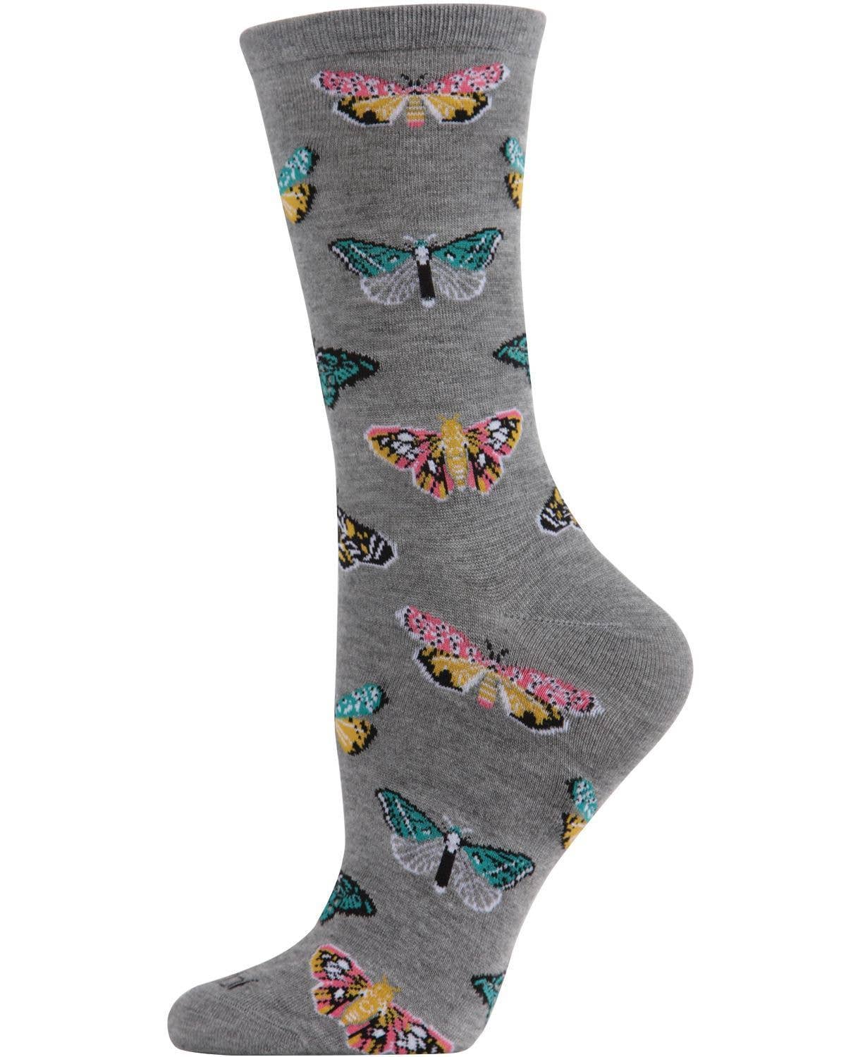 MeMo/Butterfly Bamboo Blend Crew Socks