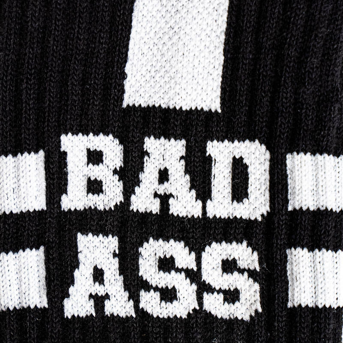 Sock it to Me/Athletic Ribbed Crew Sock: Bad Ass (Black)