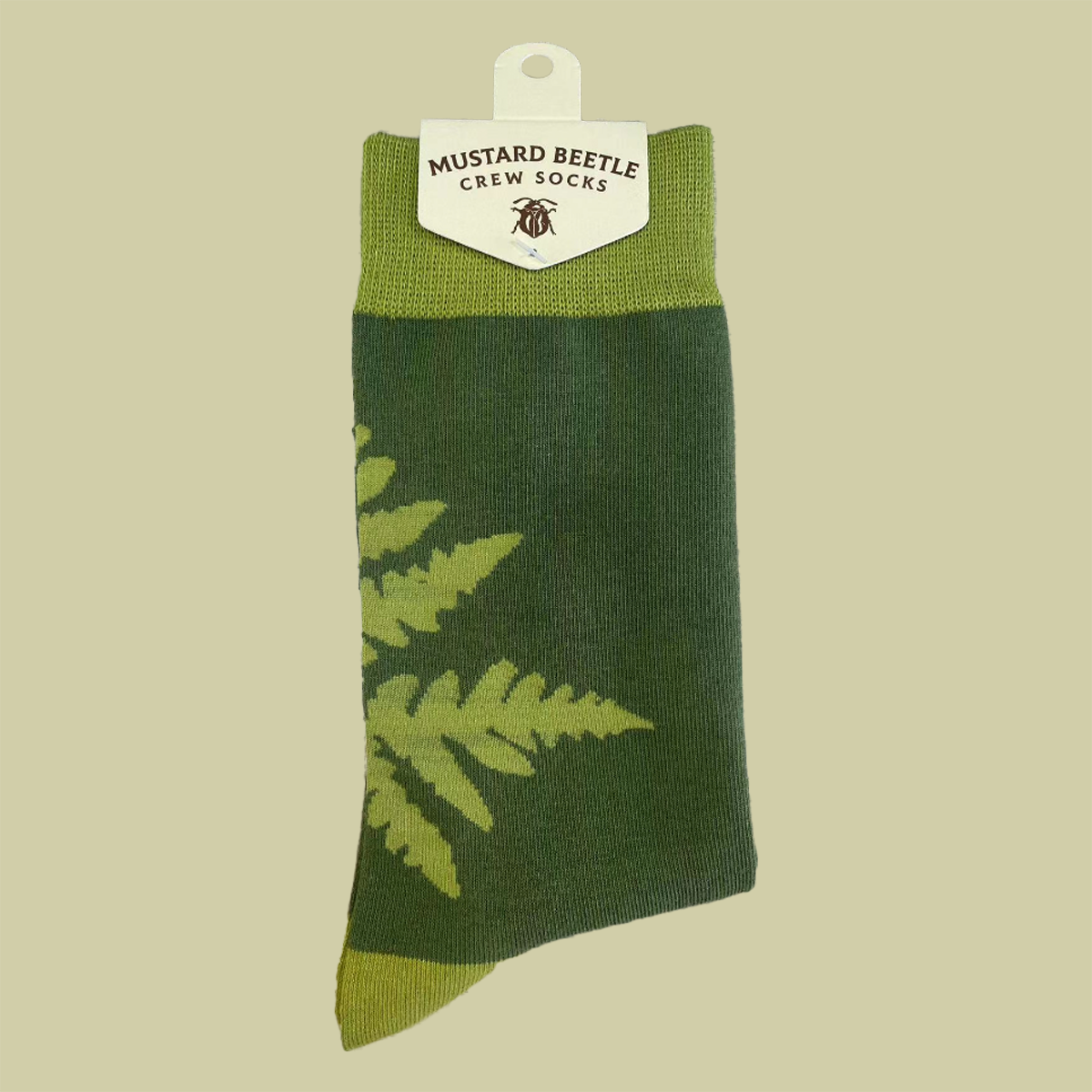 Mustard Beetle/Crew Socks: Fern