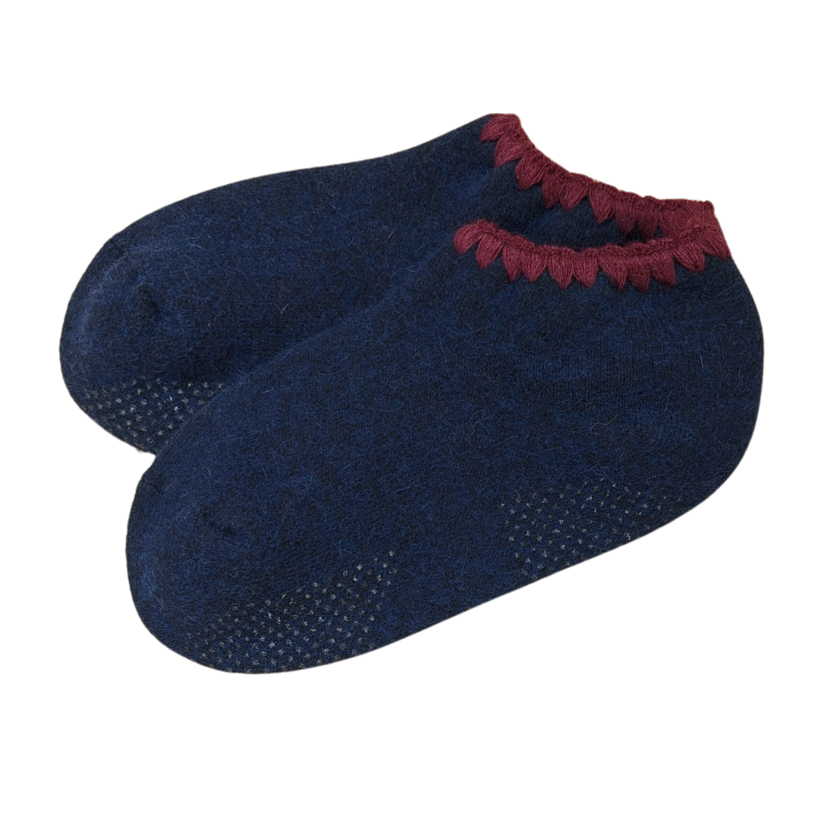 Handcrafted Angora Slipper Socks | Grips | M