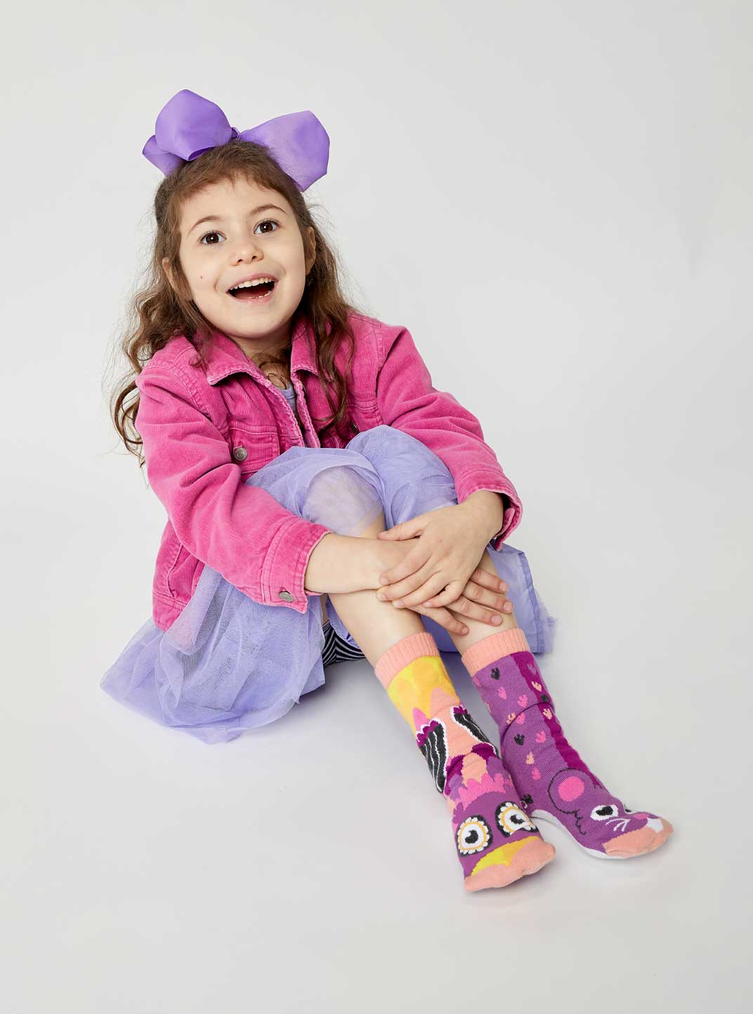 Pals/Owl & Mouse Mismatched Animals Non-Slip Socks for Kids