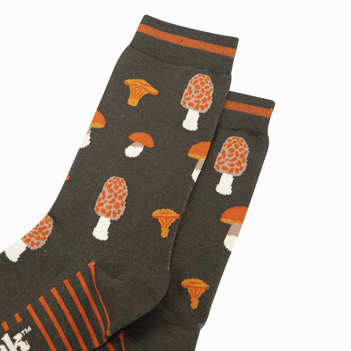 Sock Talk/Men's Bamboo Socks - Khaki, Mushroom Foraging