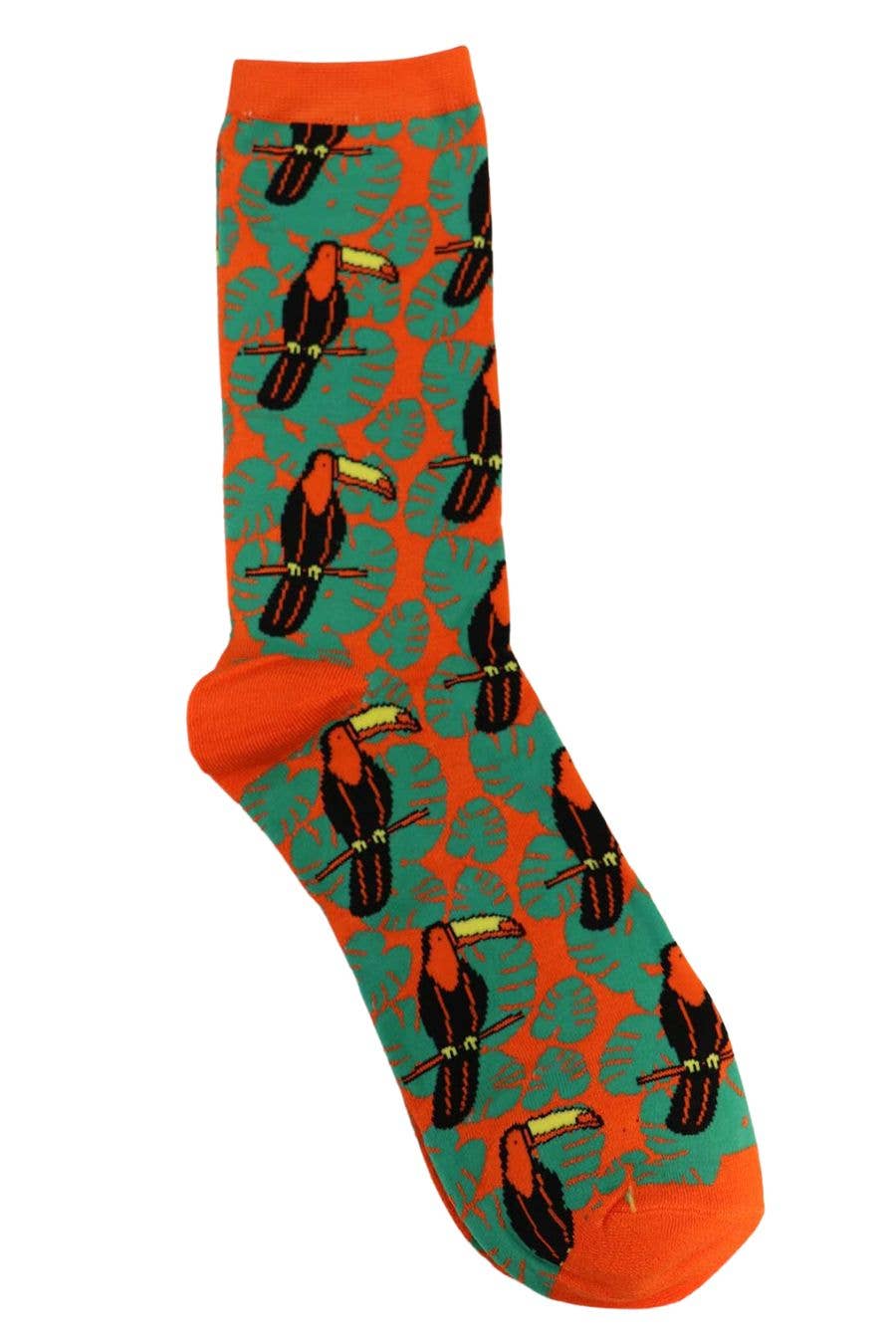 Sock Talk/Green Orange Men&#39;s Toucan Socks