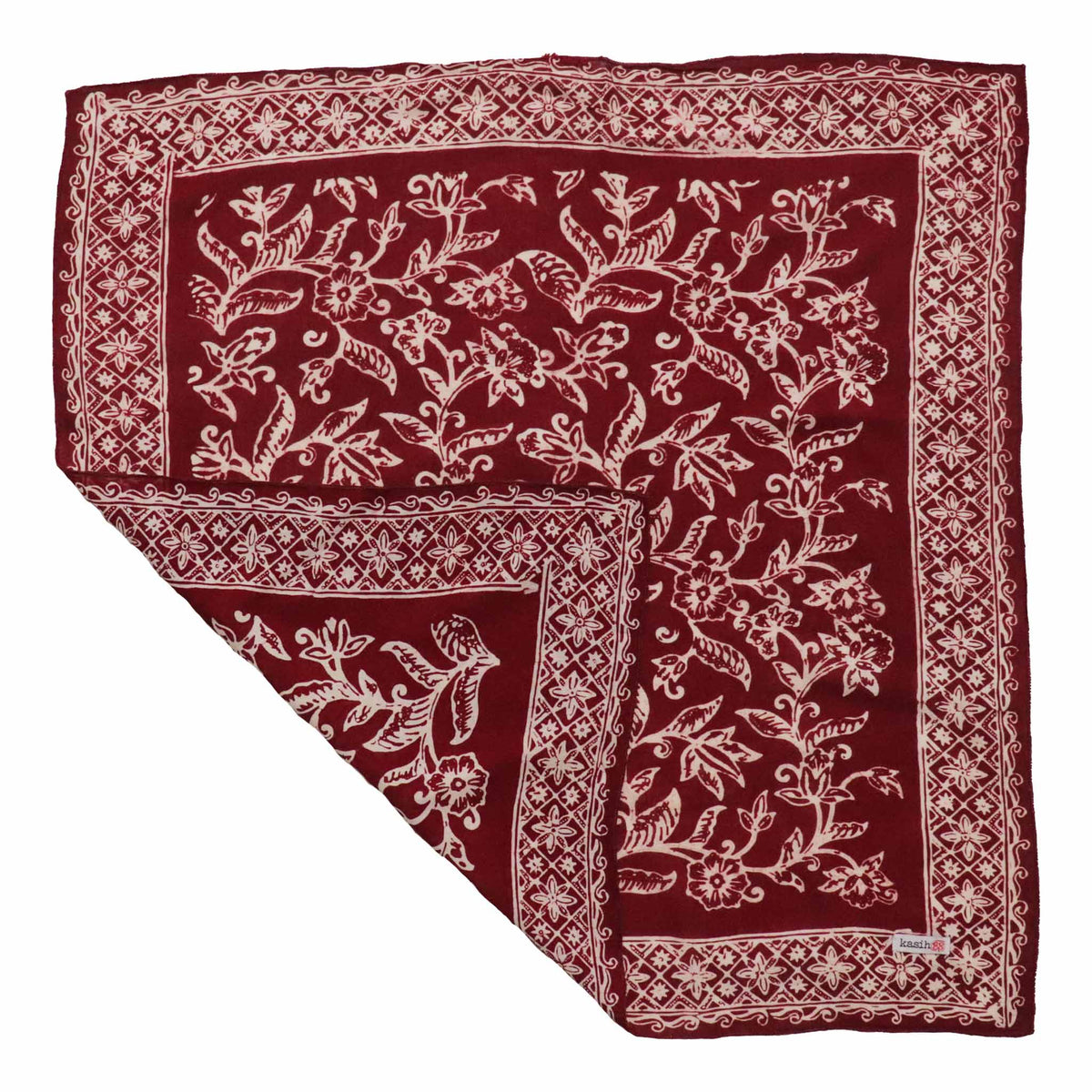 Kasih Coop/Hand Dyed Batik Bandana, 100% Soft Cotton, Cherish, Red