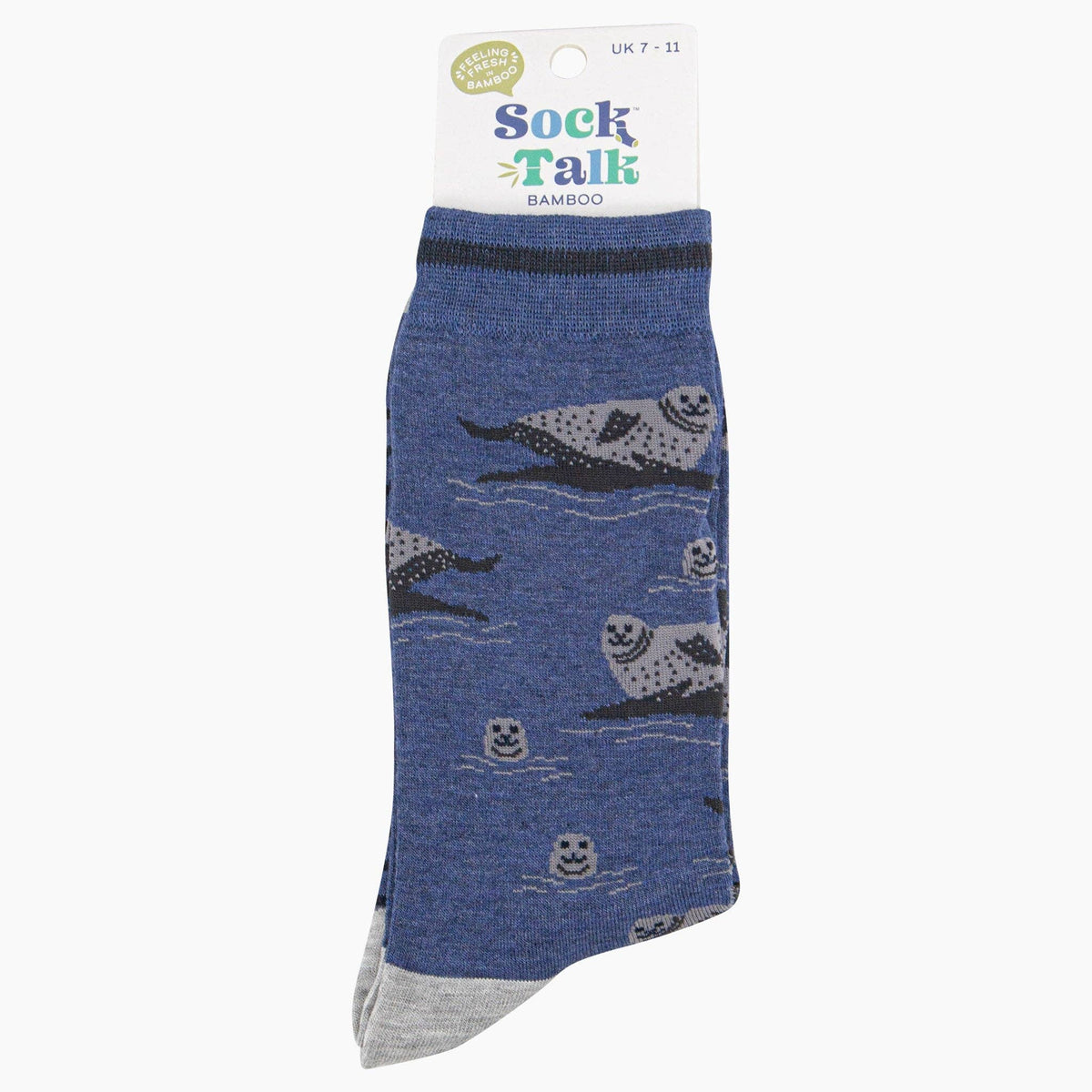 Sock Talk/Men&#39;s Bamboo Socks - Denim Blue, Seals