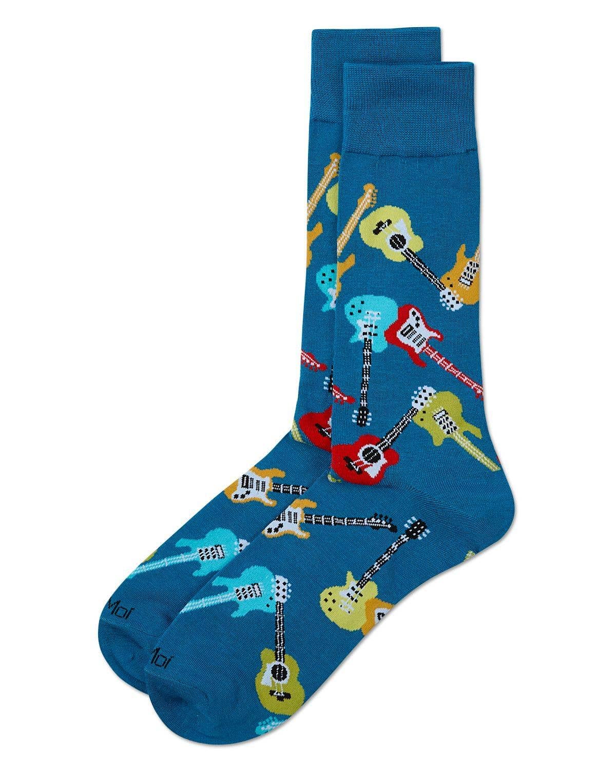 Memoi/Men's Guitars Rayon from Bamboo Crew Socks