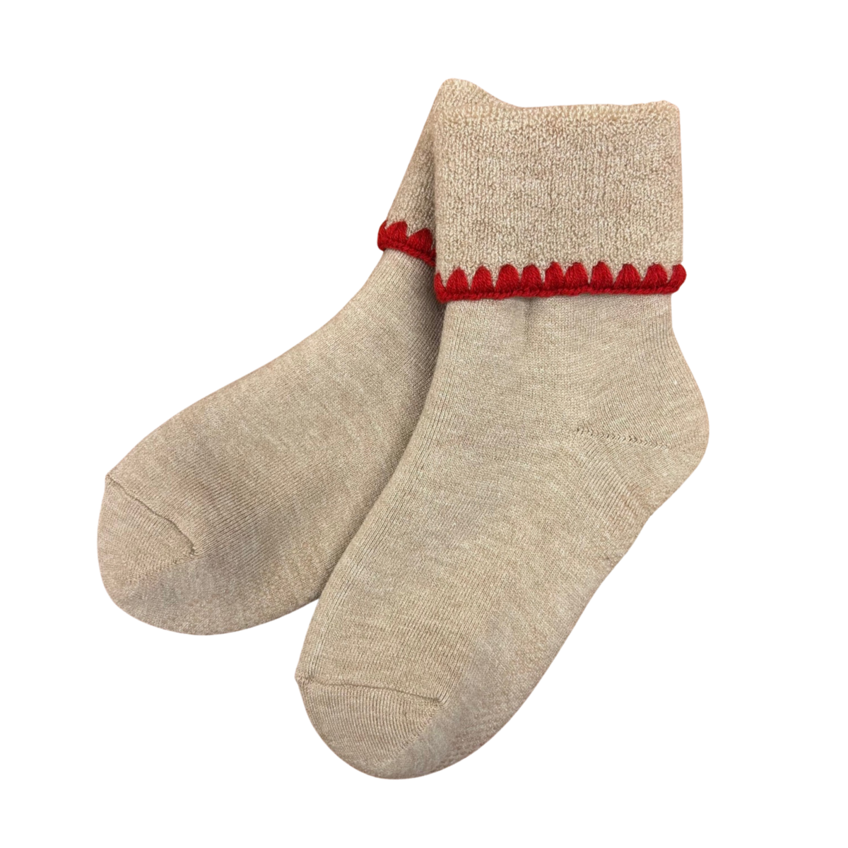 Cherrystone/Handcrafted Wool Cuff Socks | with Grips | 6 Colors